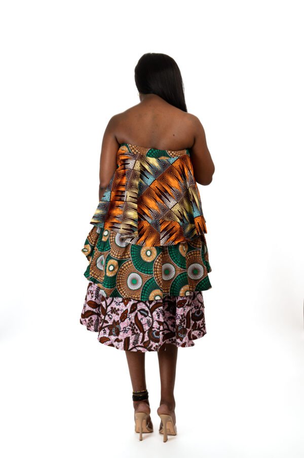 Mult-tiered Strapless Midi Dress - Image 4