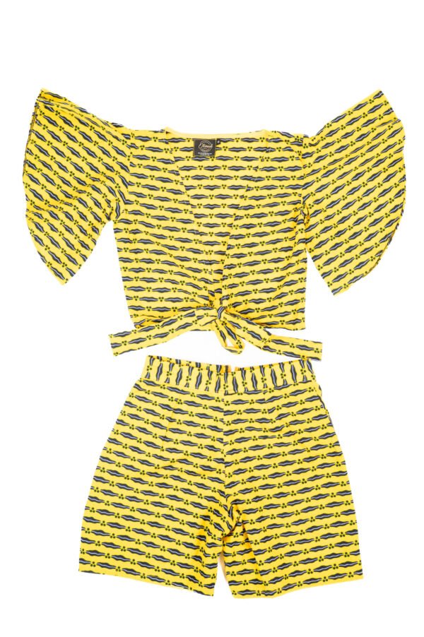 Bold Yellow African Print Romper - Image 2