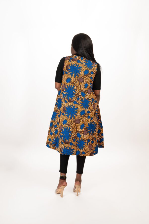 Open-Front Midi Flare Boyfriend Jacket - Image 5