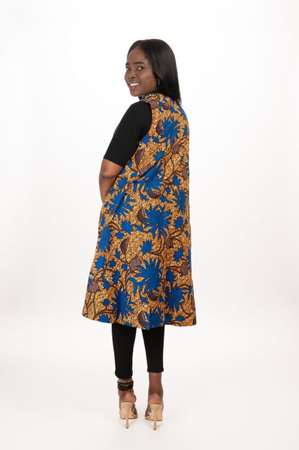 Open-Front Midi Flare Boyfriend Jacket - Image 6