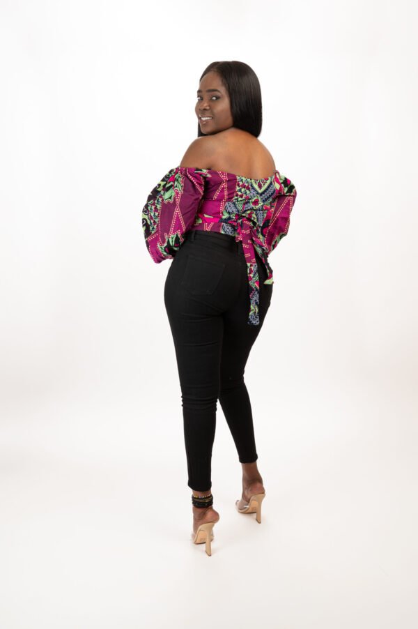 Off-the-Shoulder Wrap Puff Sleeve Top
