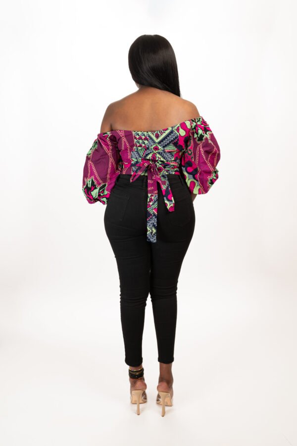 Off-the-Shoulder Wrap Puff Sleeve Top - Image 8