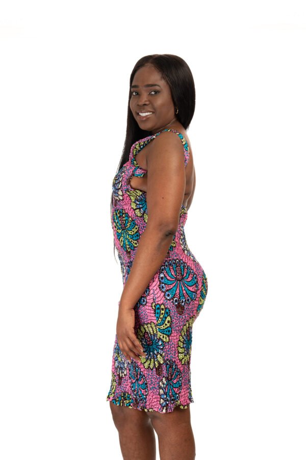 Smocked Backless Halter Dress - Image 2