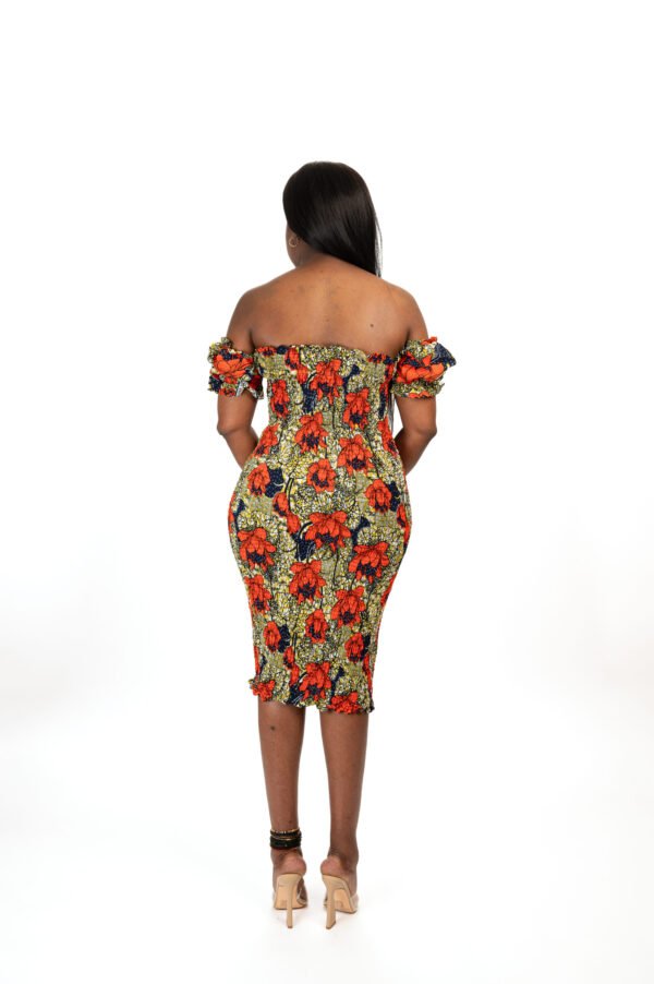 Off-The-Shoulder Shirred Midi Dress - Image 8